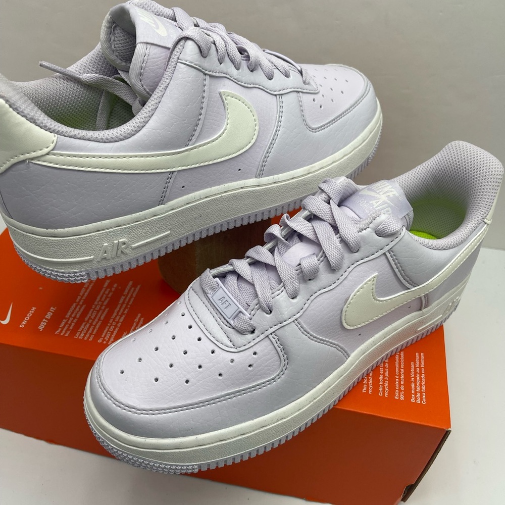 Nike Light Purple with White Accents WMNS AIR FORCE 1 07 NN Platform Sneakers - Picture 10 of 16